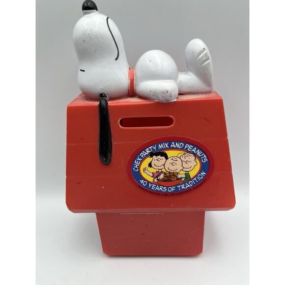 VINTAGE 1966 SNOOPY BANK CHEX PARTY MIX & PEANUTS 40 YEARS OF TRADITION - Picture 2 of 6